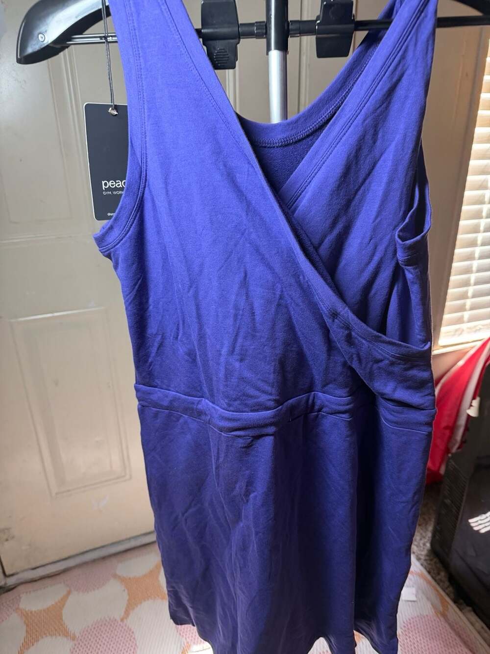 Peach Helios Dress Deep Violet Size S Sleeveless Bamboo Eco-Friendly Wrap - Picture 2 of 5